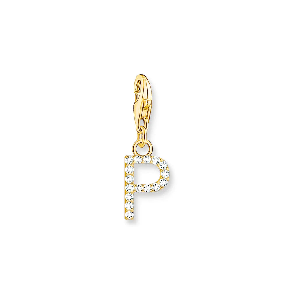 Charmista - Initial with CZ Gold Charm - 26 letters