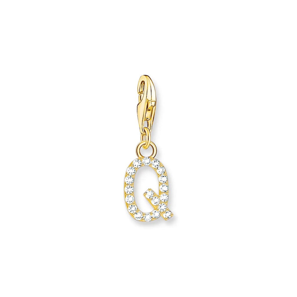 Charmista - Initial with CZ Gold Charm - 26 letters