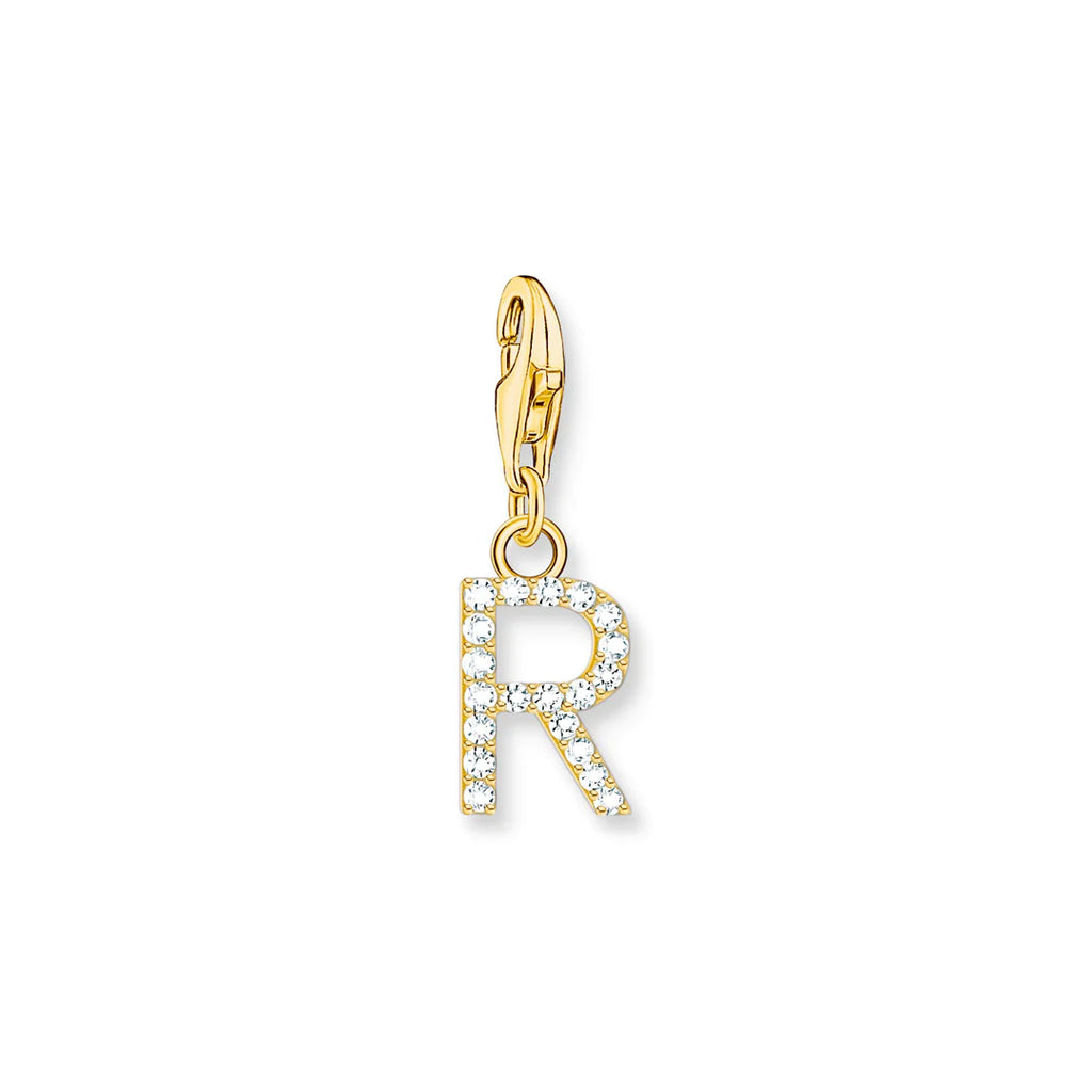 Charmista - Initial with CZ Gold Charm - 26 letters