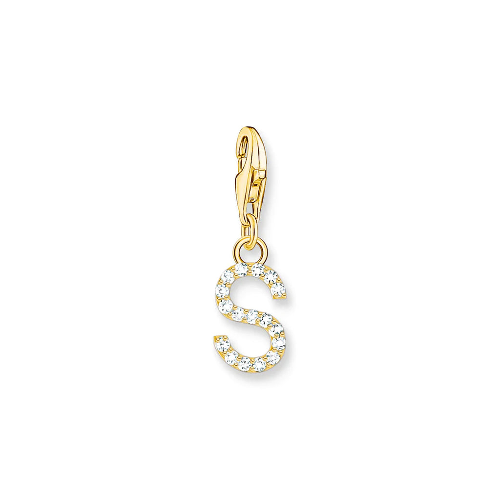 Charmista - Initial with CZ Gold Charm - 26 letters