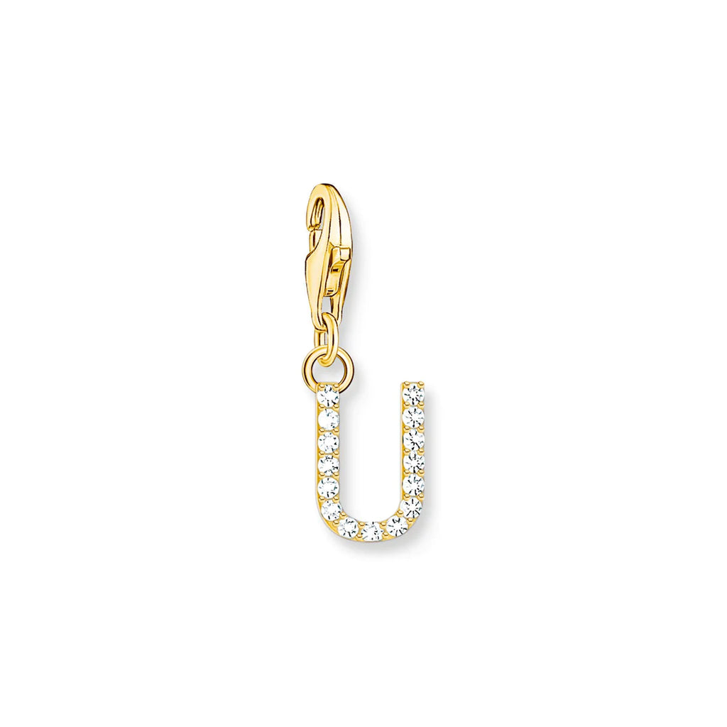 Charmista - Initial with CZ Gold Charm - 26 letters