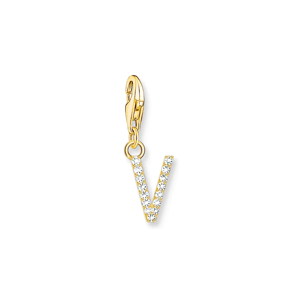 Charmista - Initial with CZ Gold Charm - 26 letters