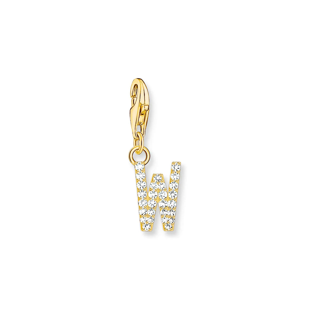 Charmista - Initial with CZ Gold Charm - 26 letters
