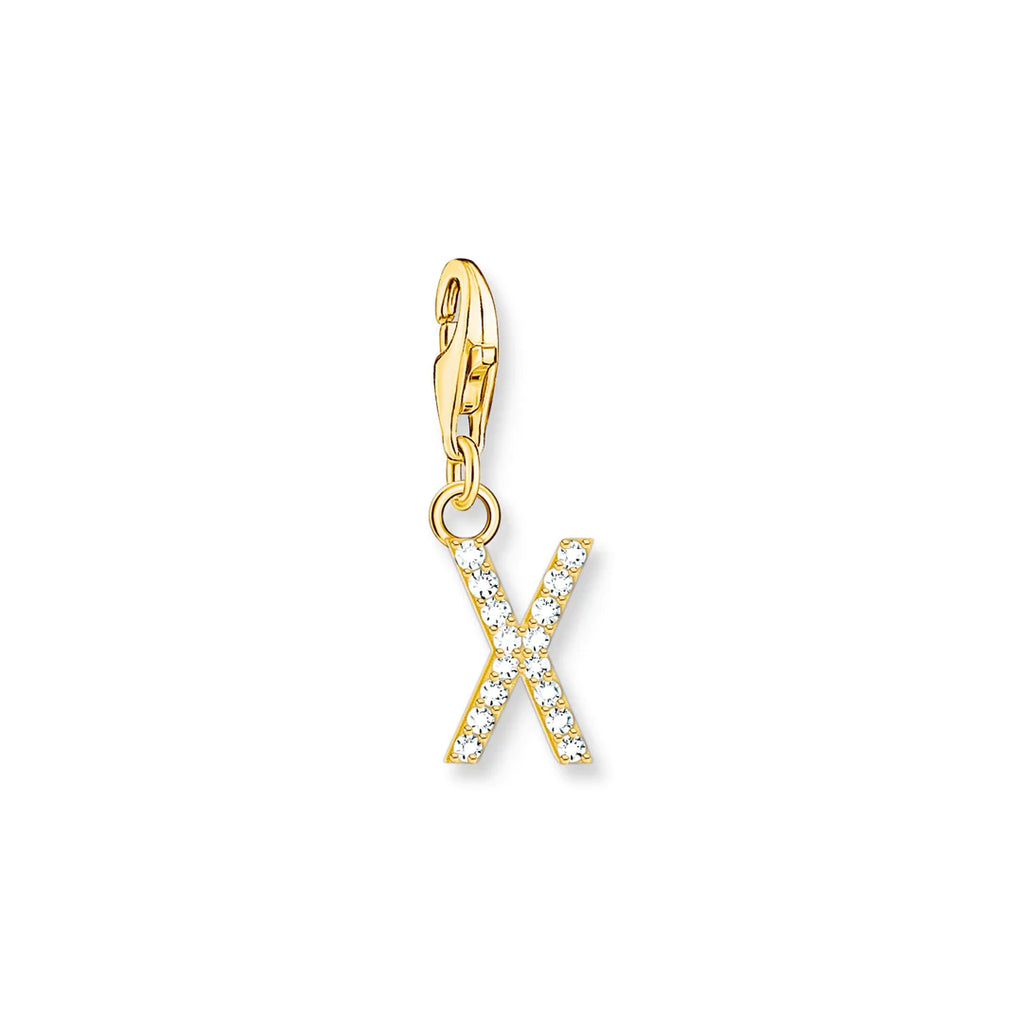 Charmista - Initial with CZ Gold Charm - 26 letters