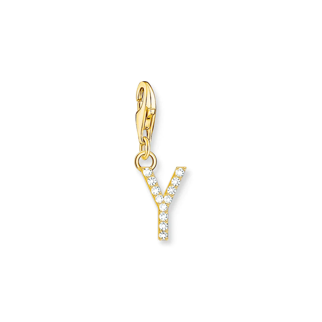 Charmista - Initial with CZ Gold Charm - 26 letters