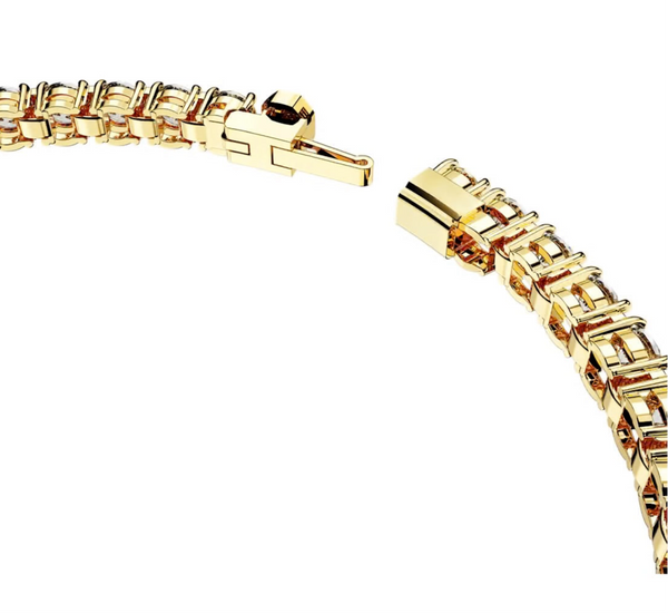 Matrix White Round Cut Gold Tennis Bracelet - 3 Sizes