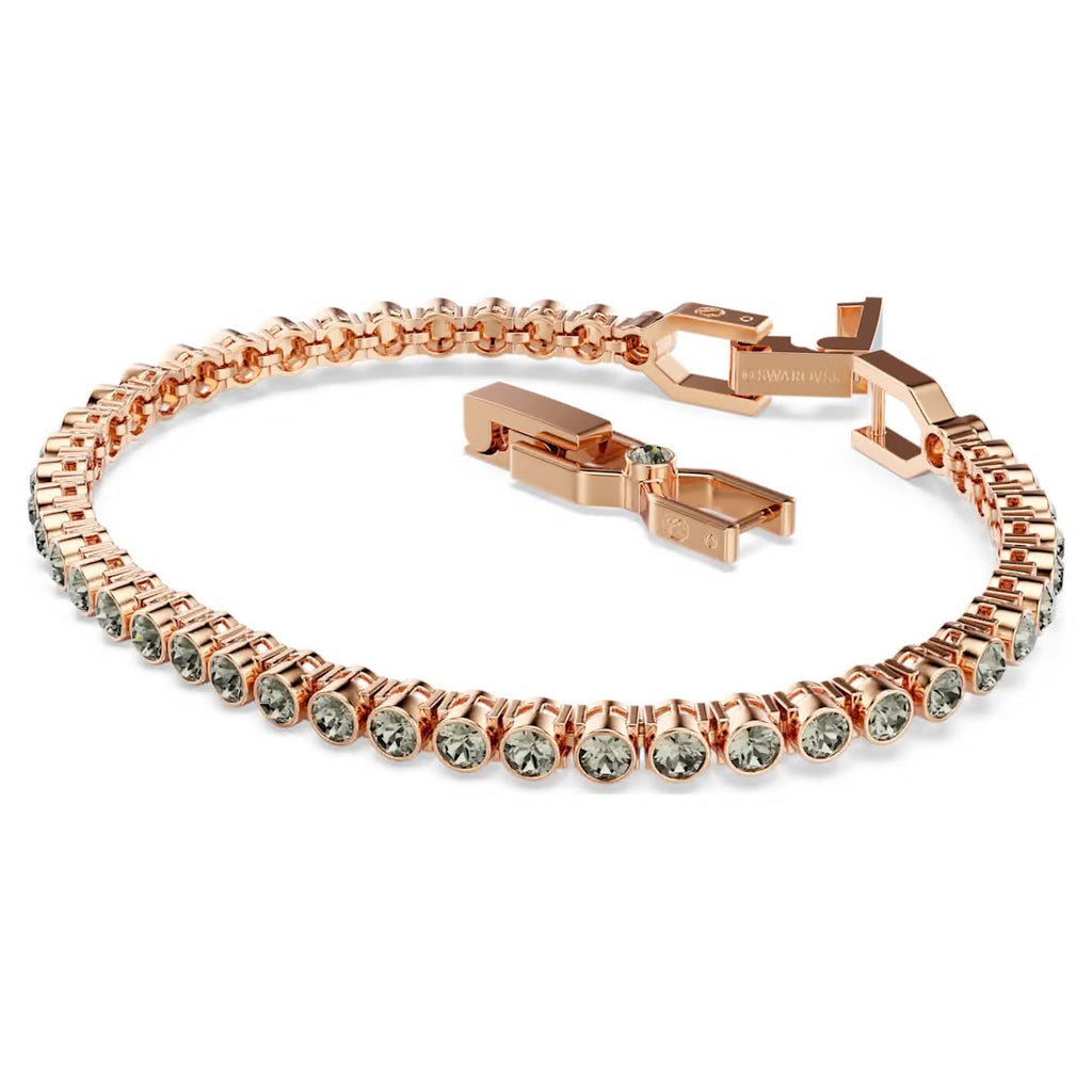 Imber Emily: Black Round Cut Rosegold Tennis Bracelet