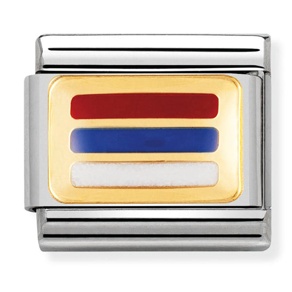 Europe Flag - Serbia Gold Charm