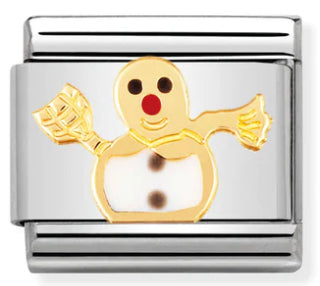Christmas - Snowman Gold Charm