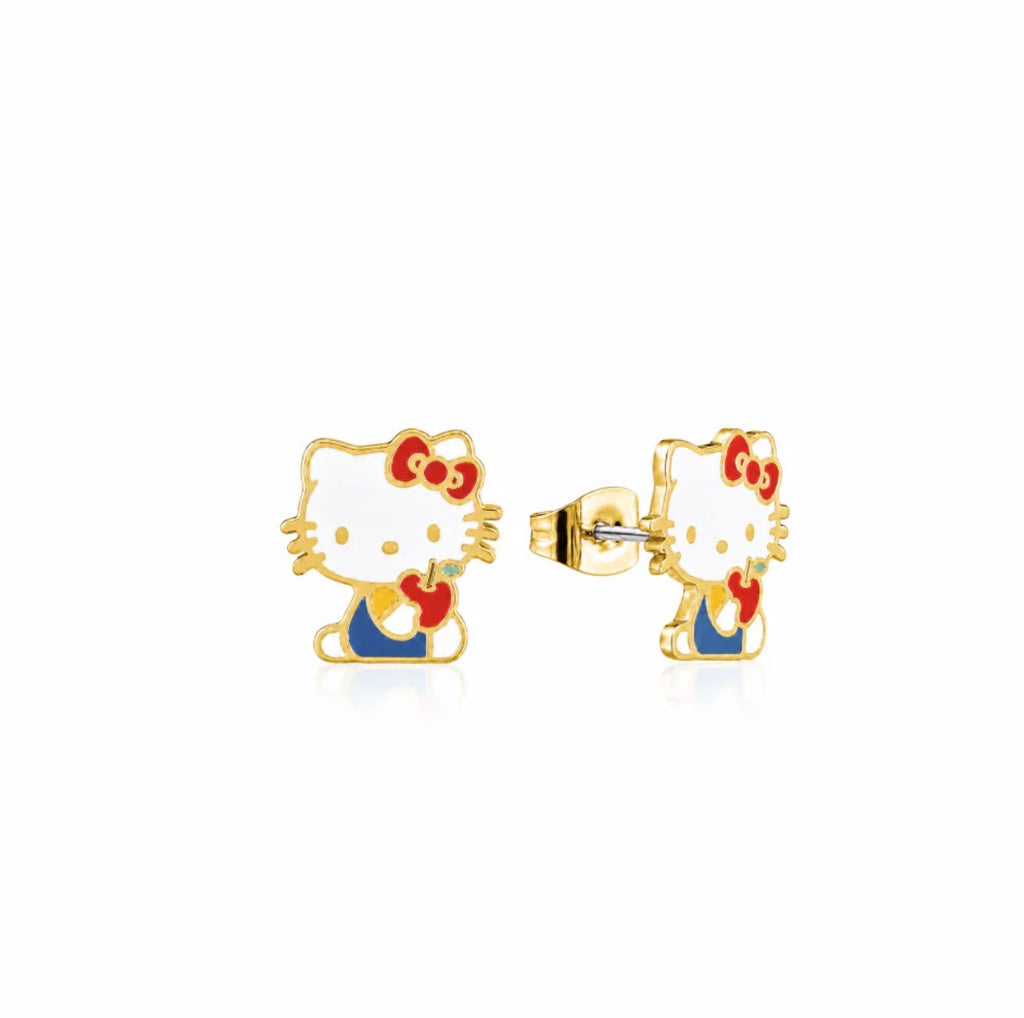 Sanrio - Gold Hello Kitty Apple - Necklace & Stud Earring