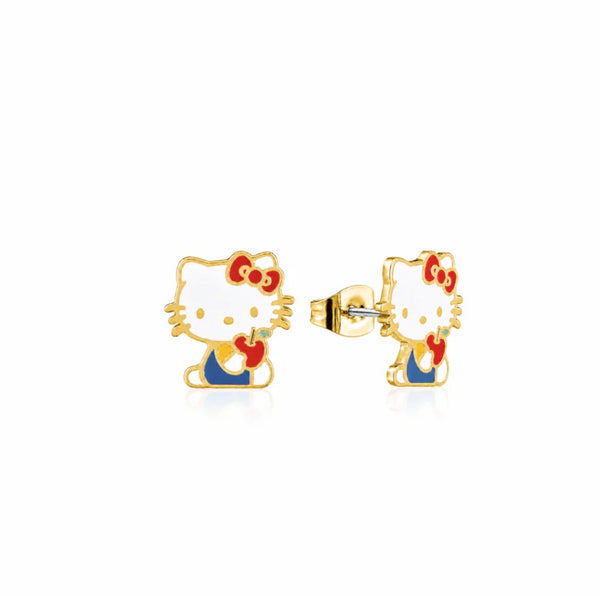 Sanrio - Gold Hello Kitty Apple - Necklace & Stud Earring