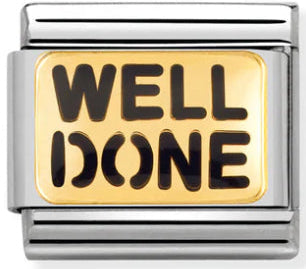 Good Luck - Black Well Done Gold Charm