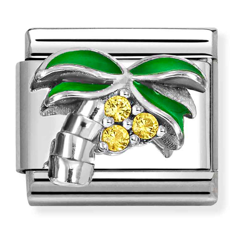 Nature - Palm Tree with CZ Silver Charm