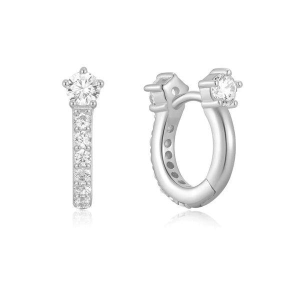 Sparkling Pavé Huggie Hoop Earrings - 2 Colours