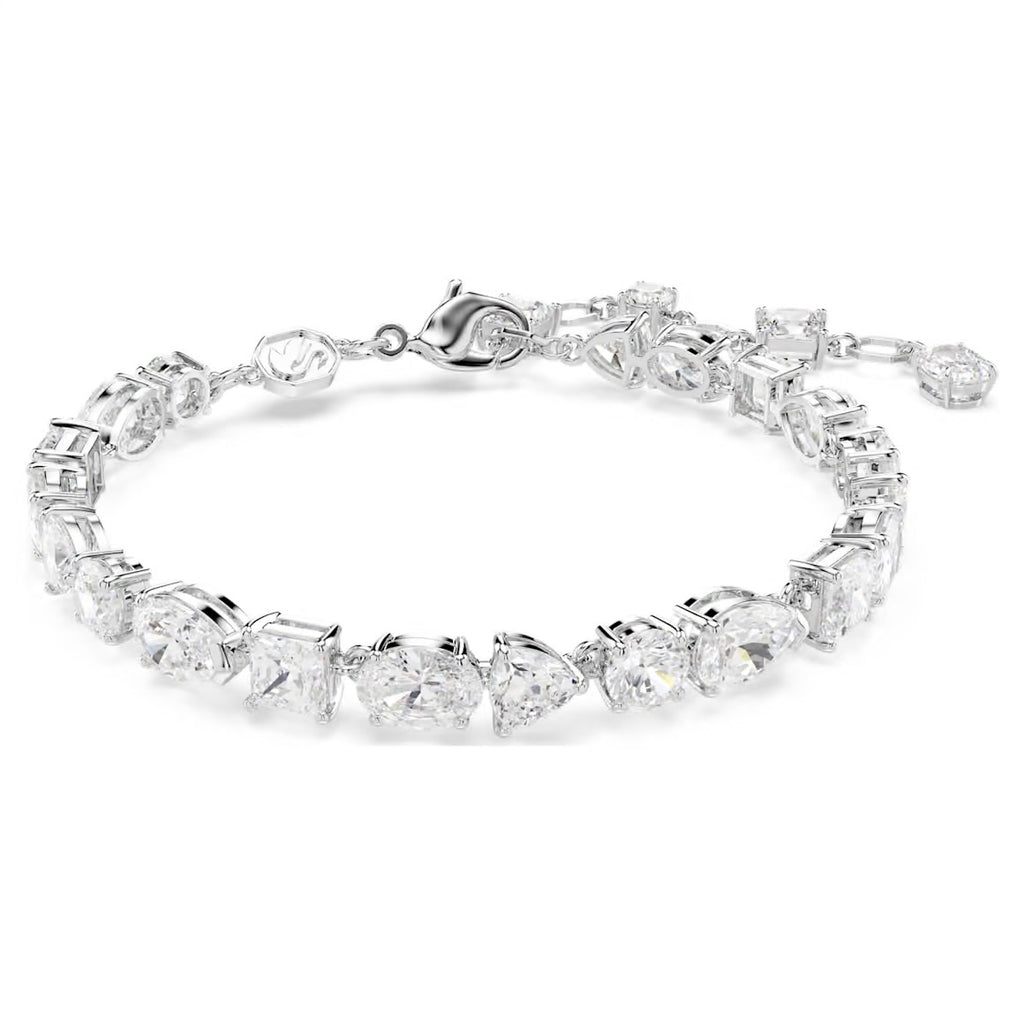 Mesmera: White Mixed Cuts Crystal Silver Bracelet