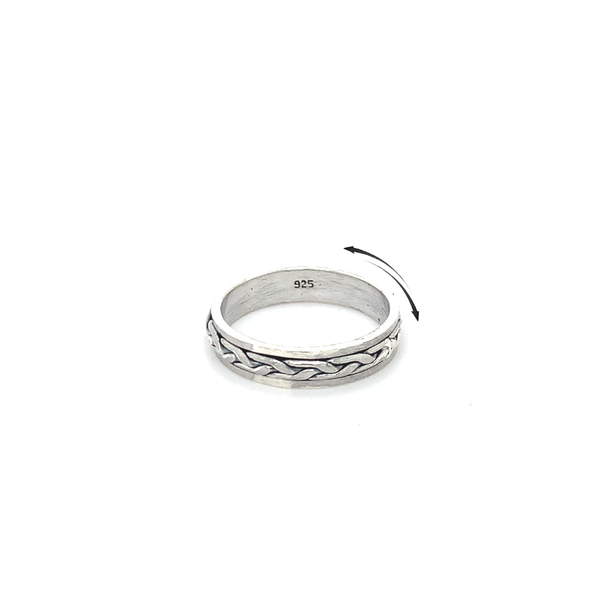 Spinner Ring - Sterling Silver w/ Braided Design