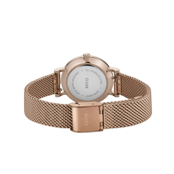 Boho Chic: White/RoseGold Mesh Watch