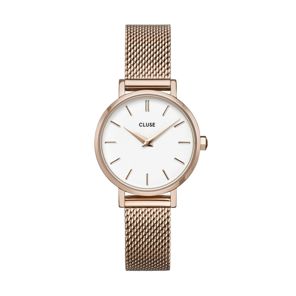 Boho Chic: White/RoseGold Mesh Watch