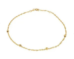 Gold Solid Twist Anklet