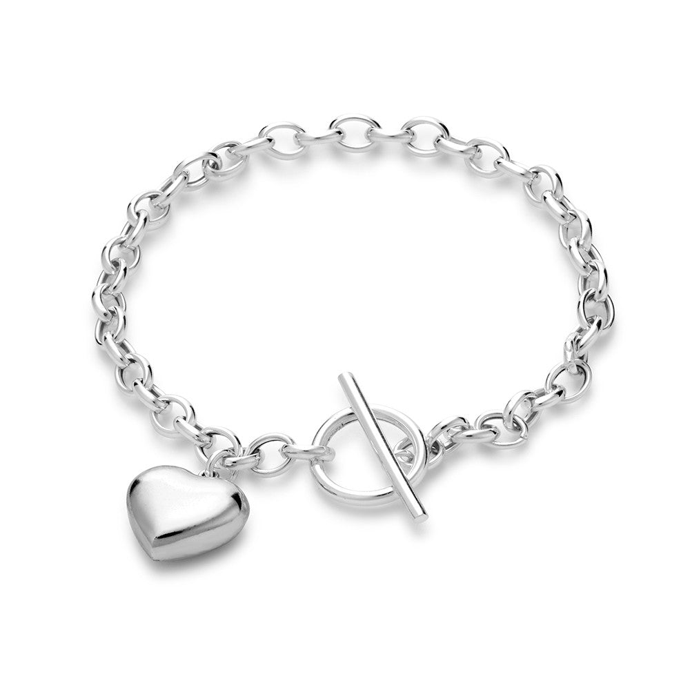Fob bracelet Belcher Chain w/ Heart Pendant