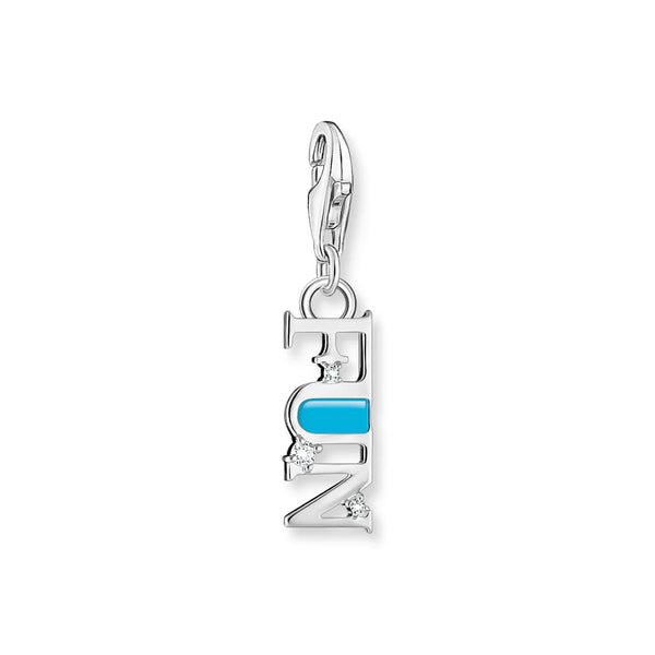 Charmista - Turquoise Fun with CZ Silver Charm