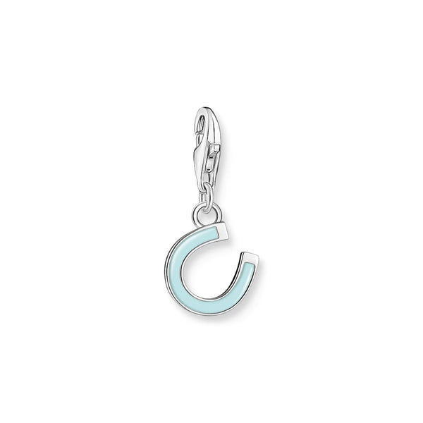 Charmista - Turquoise Horse Shoe Silver Charm