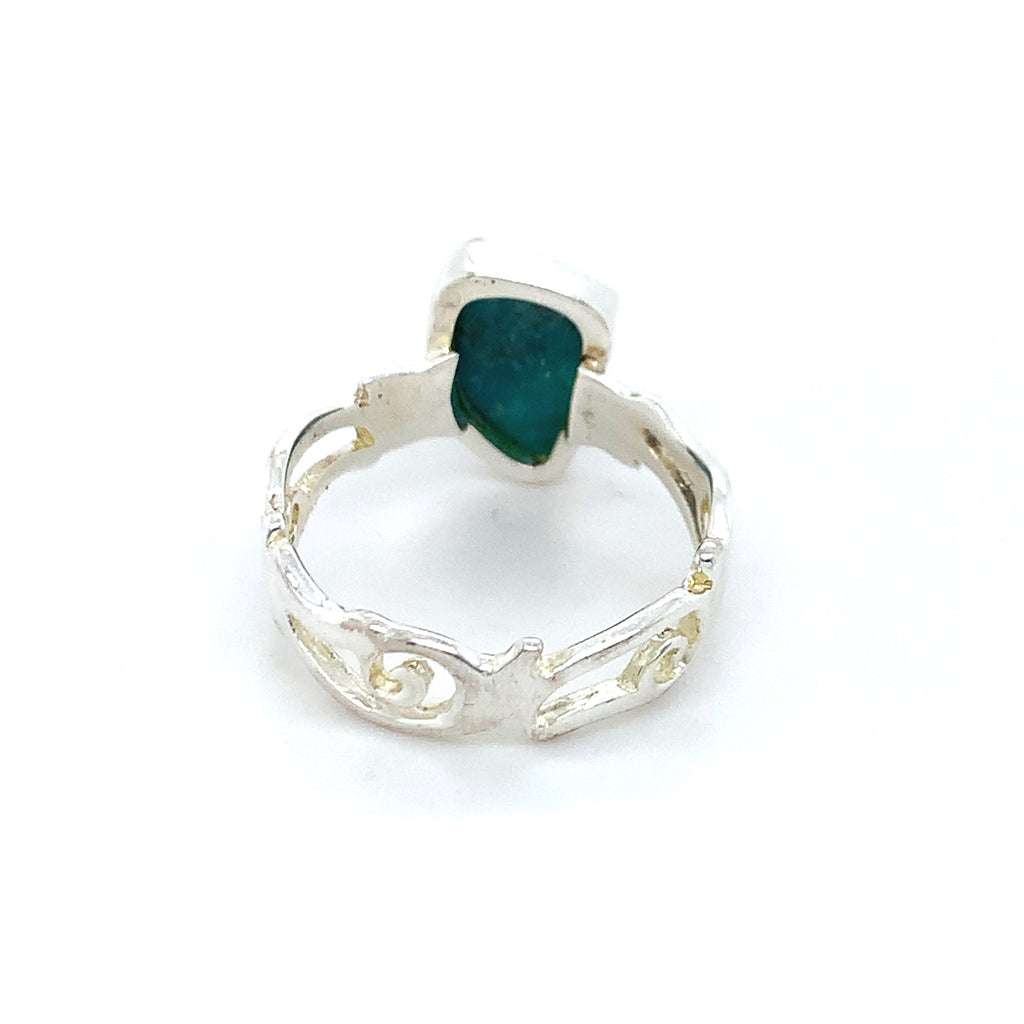 Semi-Precious Turquoise Wave Silver Ring