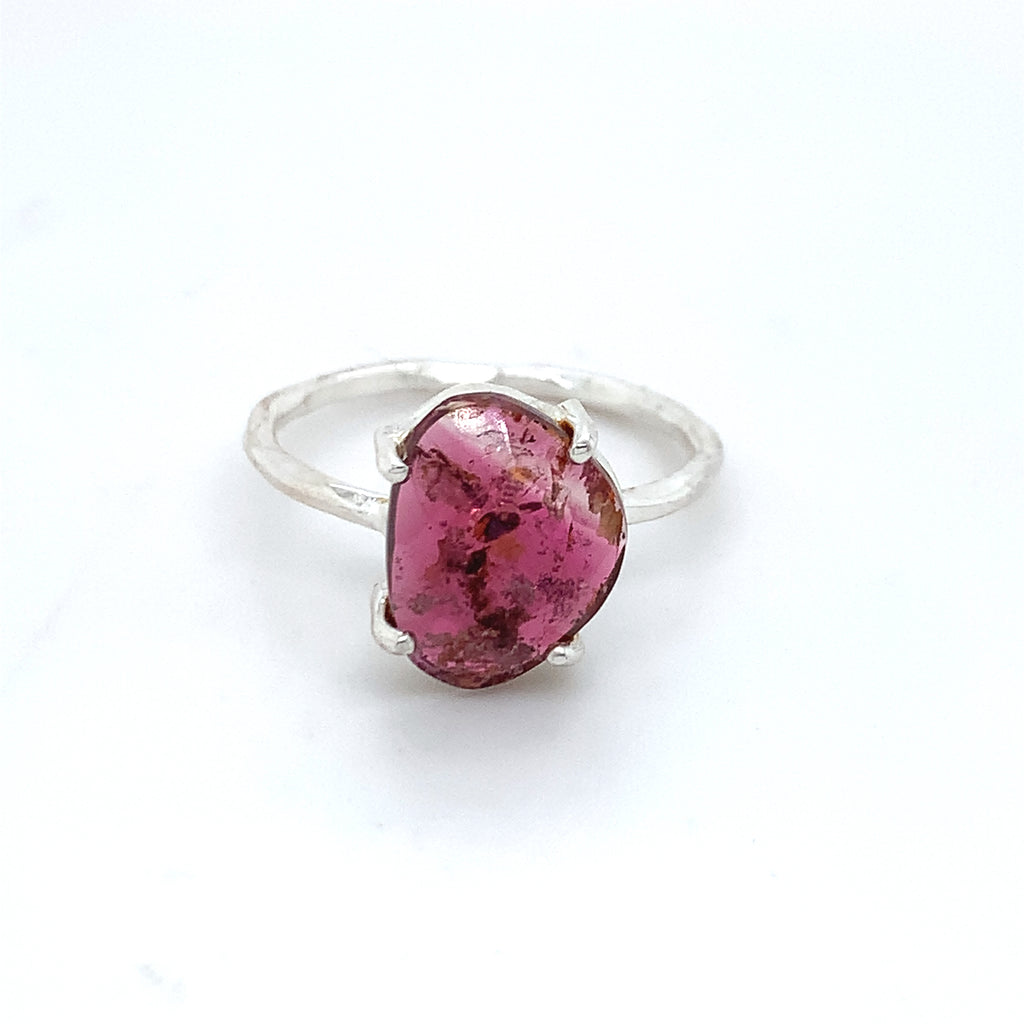 Semi-Precious Tourmaline Silver Ring