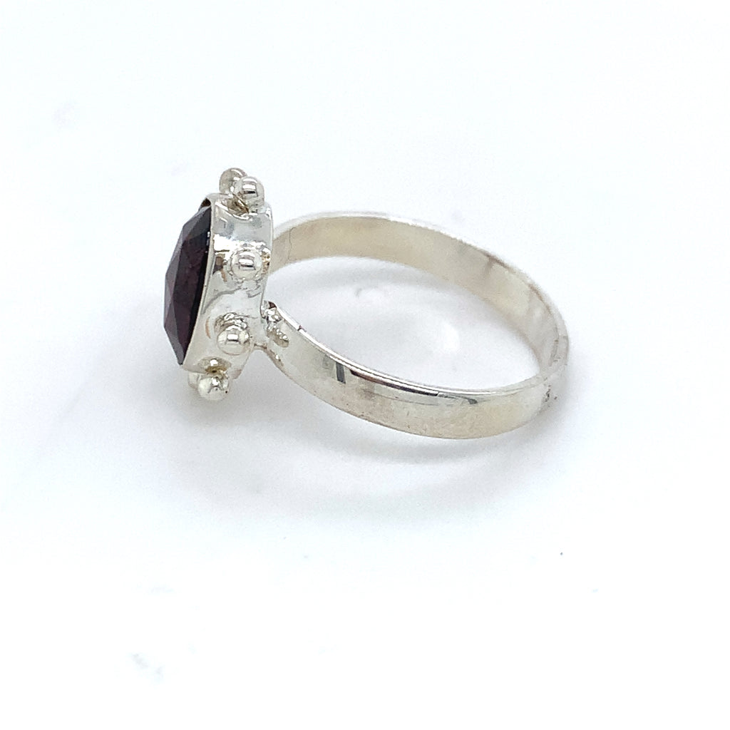Semi-Precious Tourmaline Silver Sun Ring