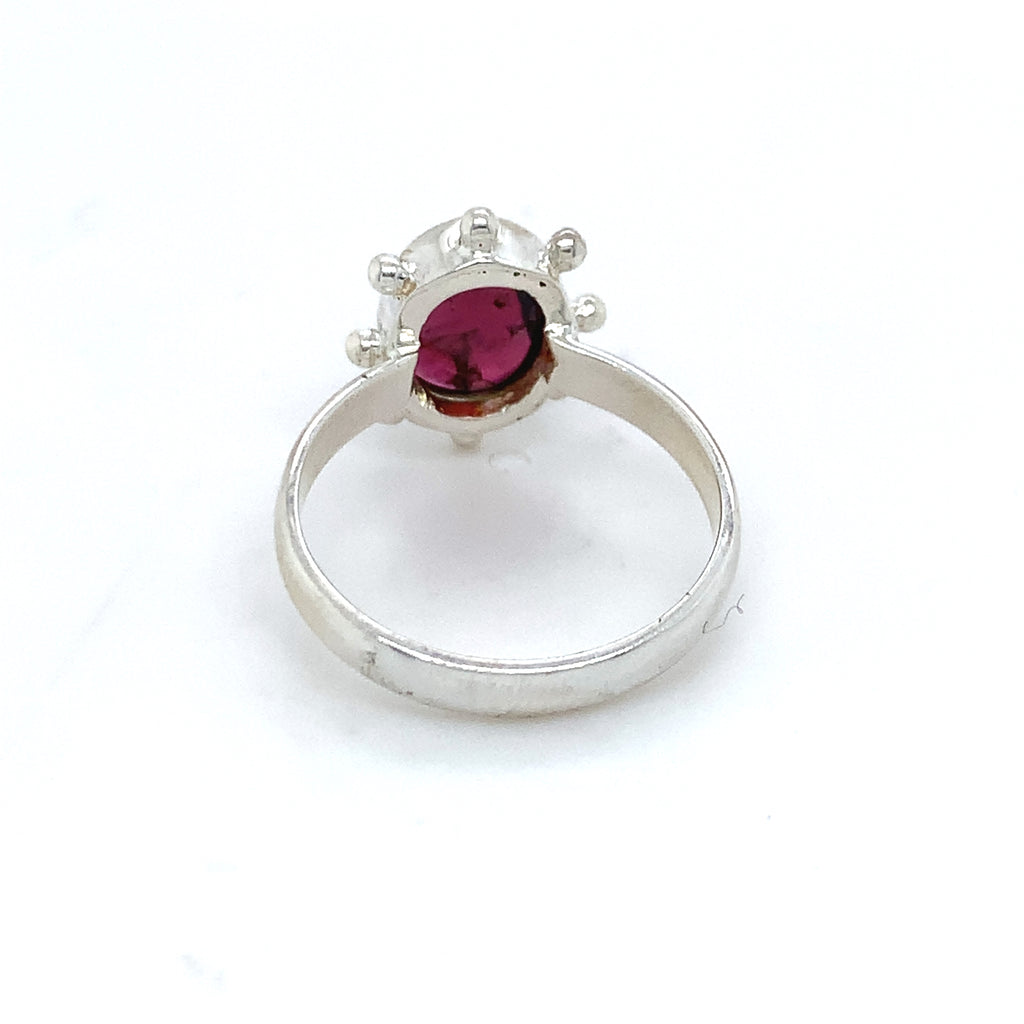 Semi-Precious Tourmaline Silver Sun Ring