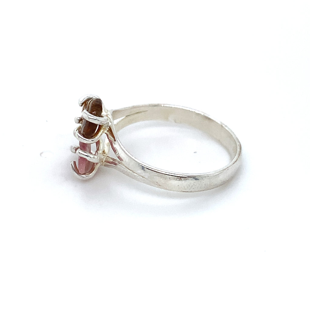 Double Semi-Precious Tourmaline Silver Ring