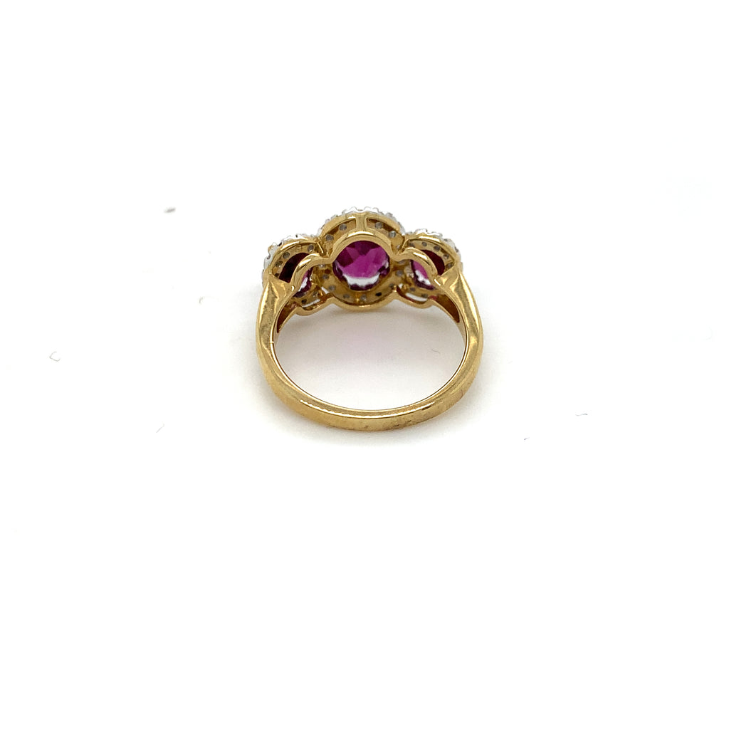 Rhodolite Trilogy Ring