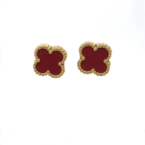 Clover Earrings - Solid Red
