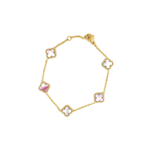 Clover Bracelet - Pink MOP Shell