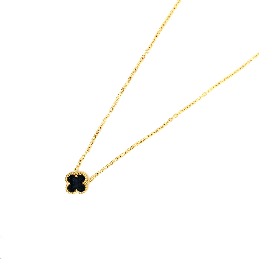 Clover Necklace - Solid Black - 2 colours
