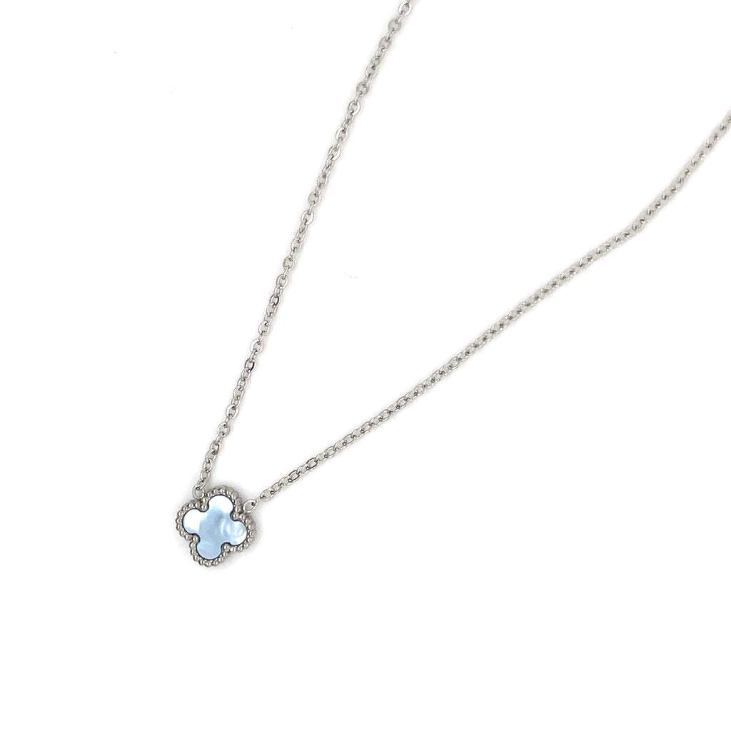 Clover Necklace - Blue MOP Shell - 2 colours