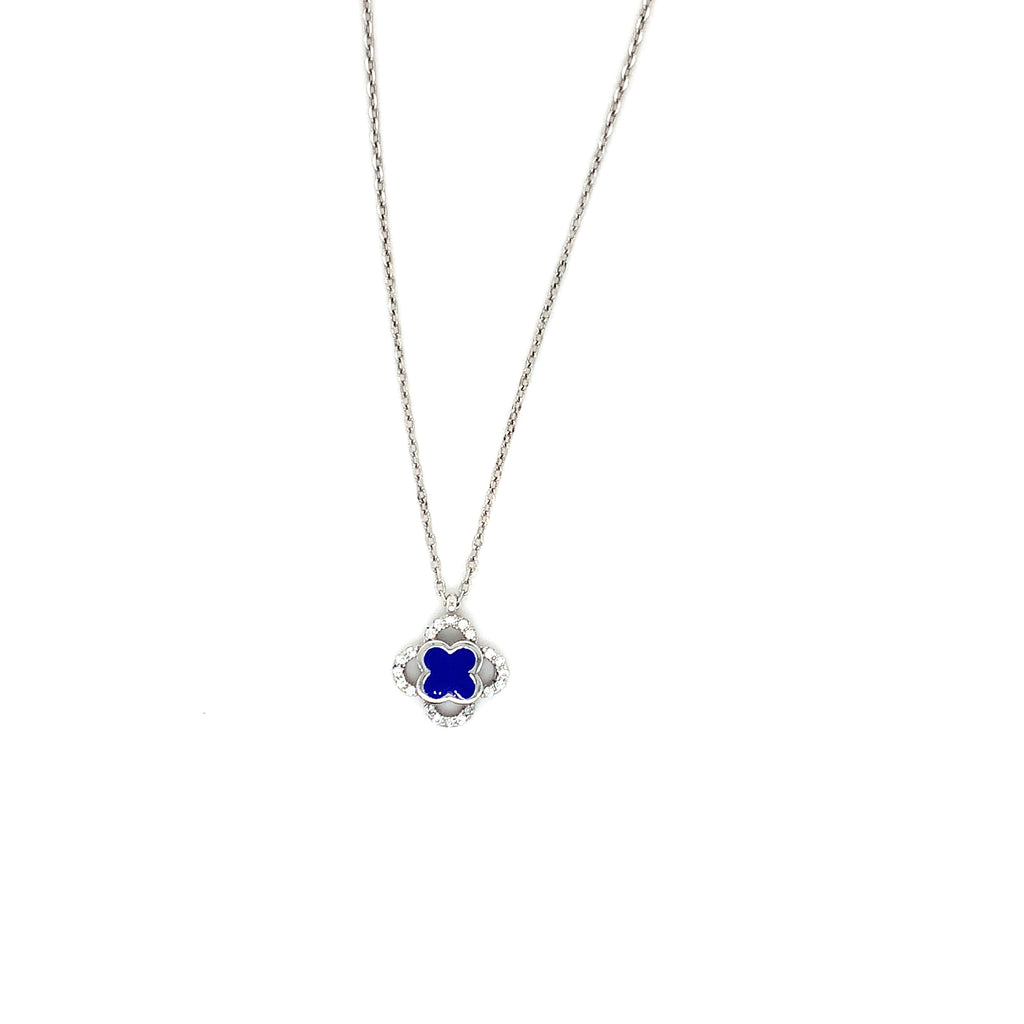 Double Clover Silver Necklace - 2 colours available