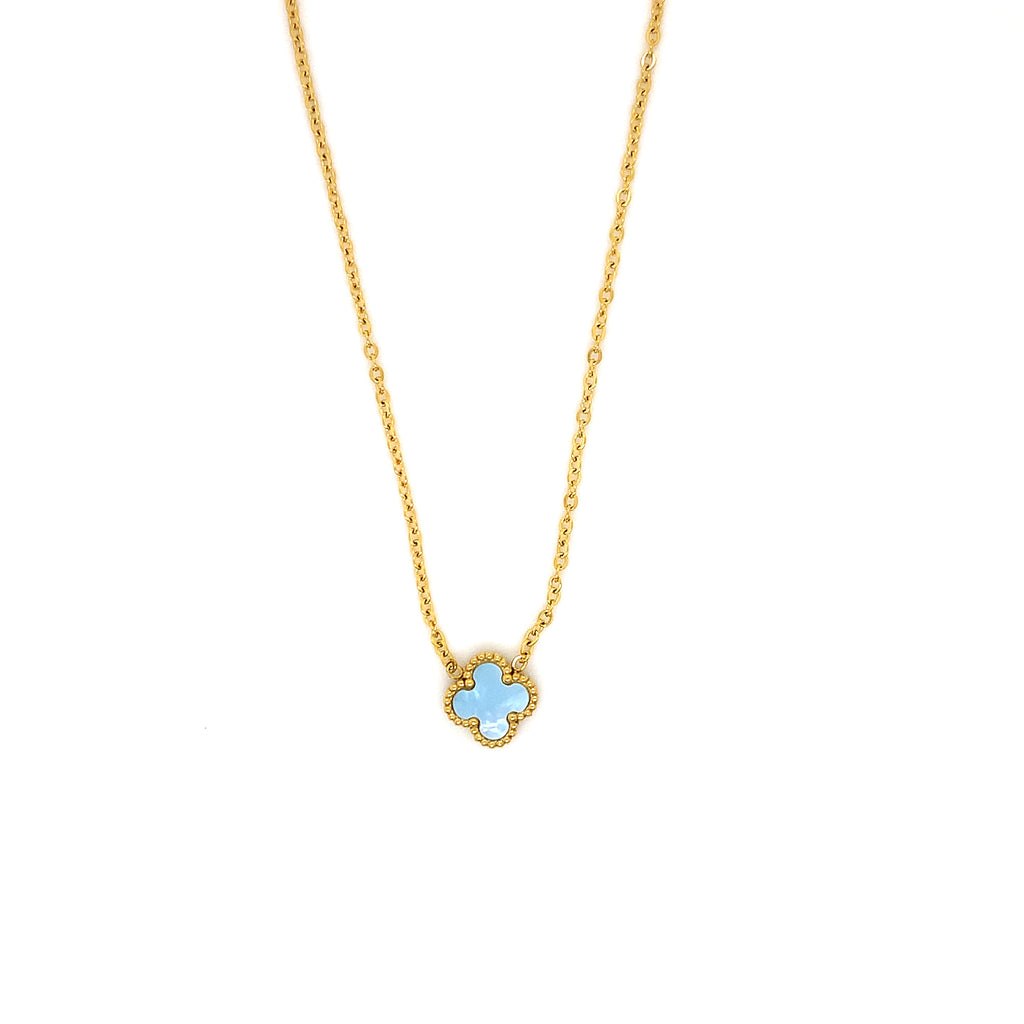 Clover Necklace - Blue MOP Shell - 2 colours available