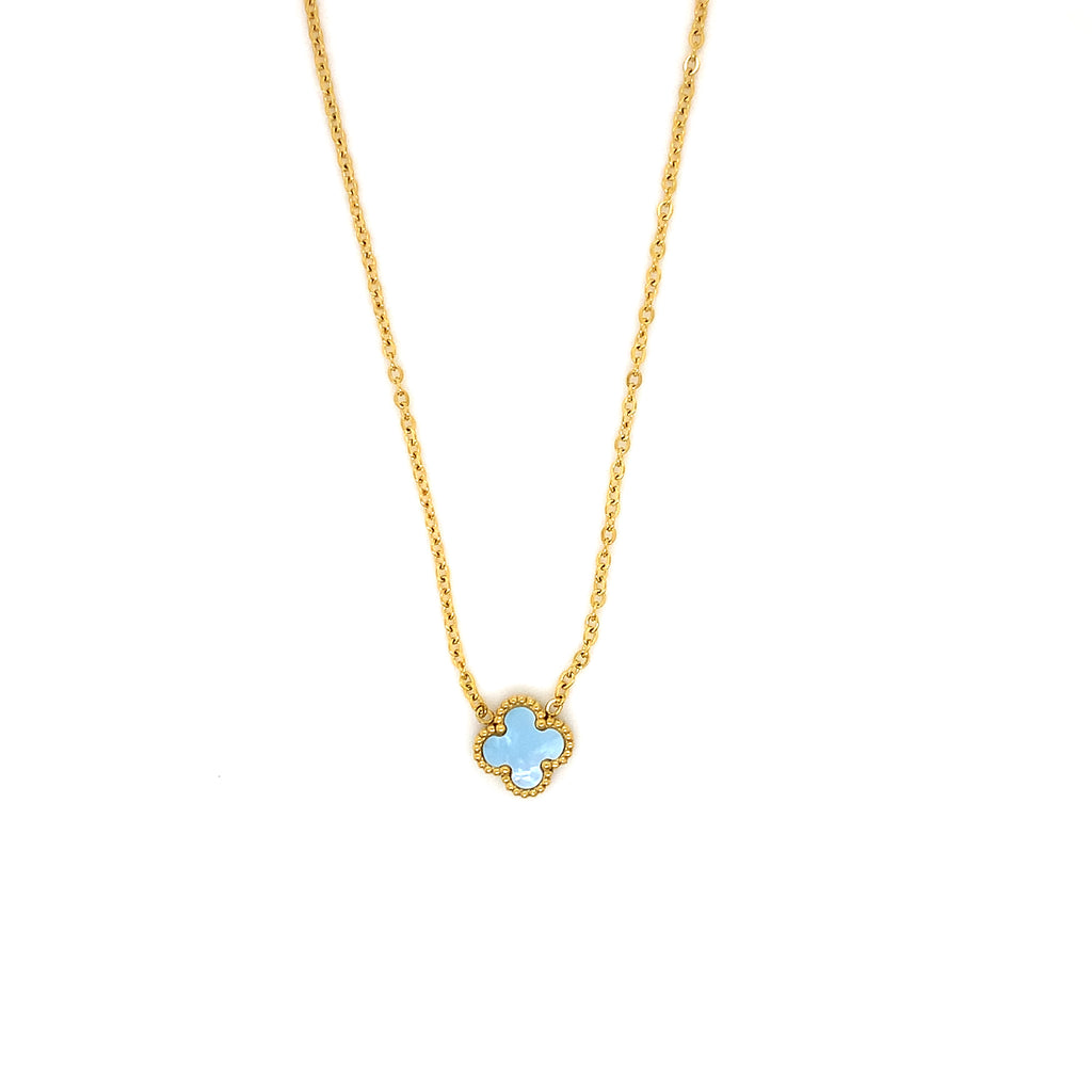 Clover Necklace - Blue MOP Shell - 2 colours