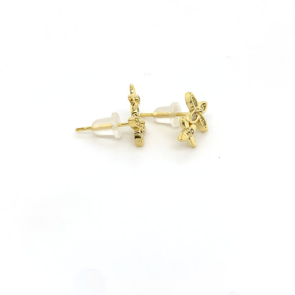 Double Floral Gold  Earrings