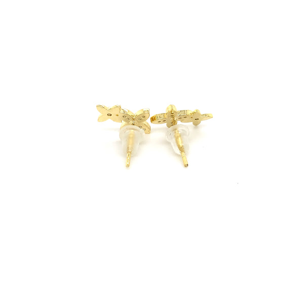 Double Floral Gold  Earrings