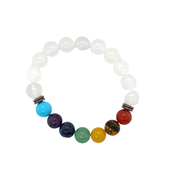 Crystal Bracelet - 7 Chakra & Selenite