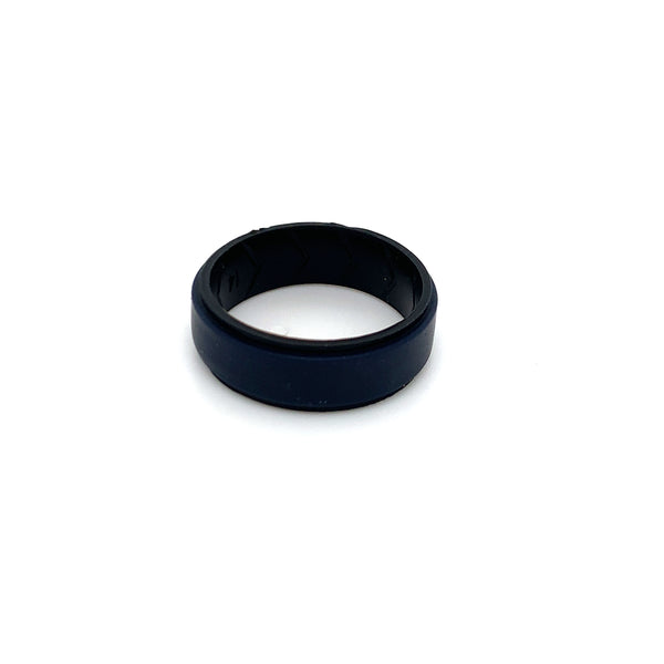 Silicone Ring - Black & Navy Double Coloured