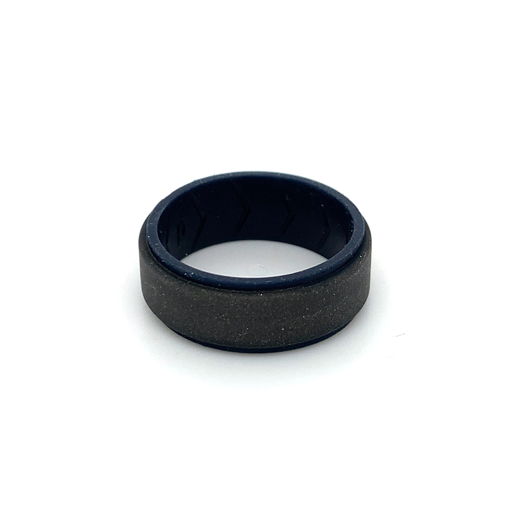 Silicone Ring - Navy & Bronzy Grey Double Coloured