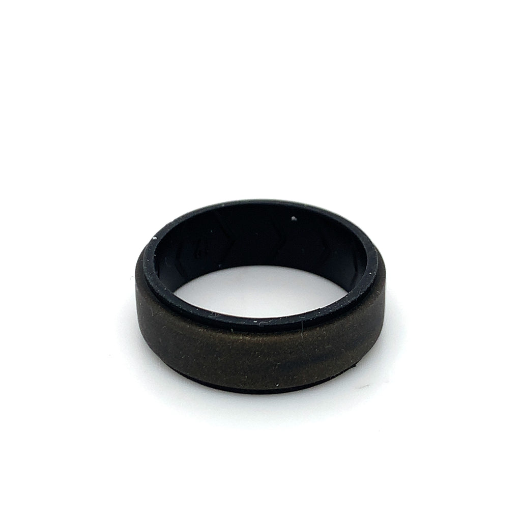 Silicone Ring - Black & Bronzy Grey Double Coloured