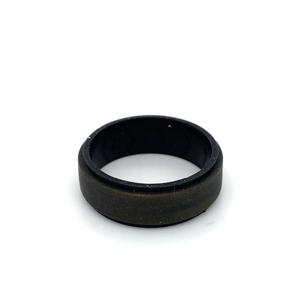 Silicone Ring - Black & Grey Double Coloured