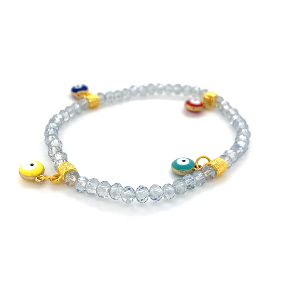 Mati Evil Eye - Clear Grey Crystal Bracelets