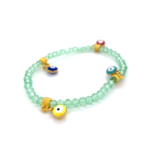 Mati Evil Eye - Clear Green Crystal Bracelets