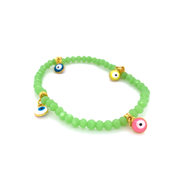 Mati Evil Eye - Lime Green  Crystal Bracelets