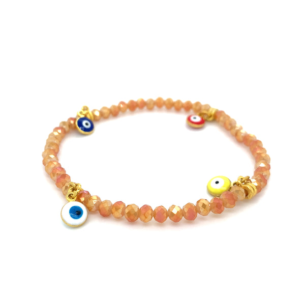Mati Evil Eye - Rosegold Shimmer Crystal Bracelets